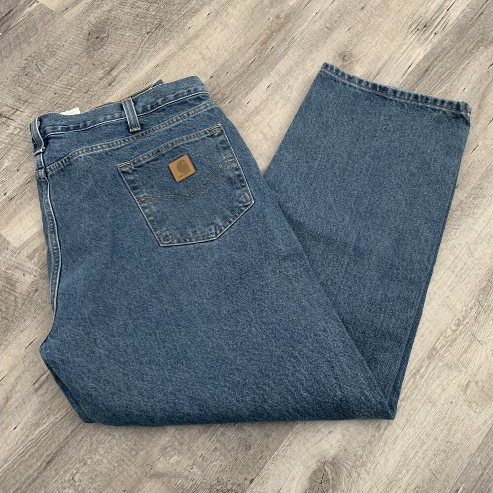 Carhartt Jeans Mens Sz 42x30 Straight Leg Traditional Fit Denim Medium Blue